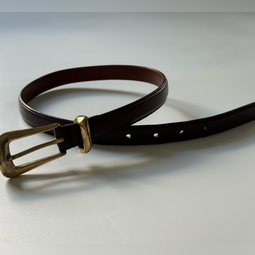 Vintage Coach Leather Gold Brass Brown leather Women's Belt